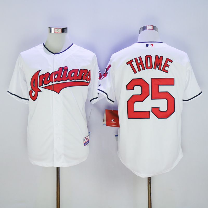 Men Cleveland Indians #25 Thome White MLB Jerseys->cleveland indians->MLB Jersey